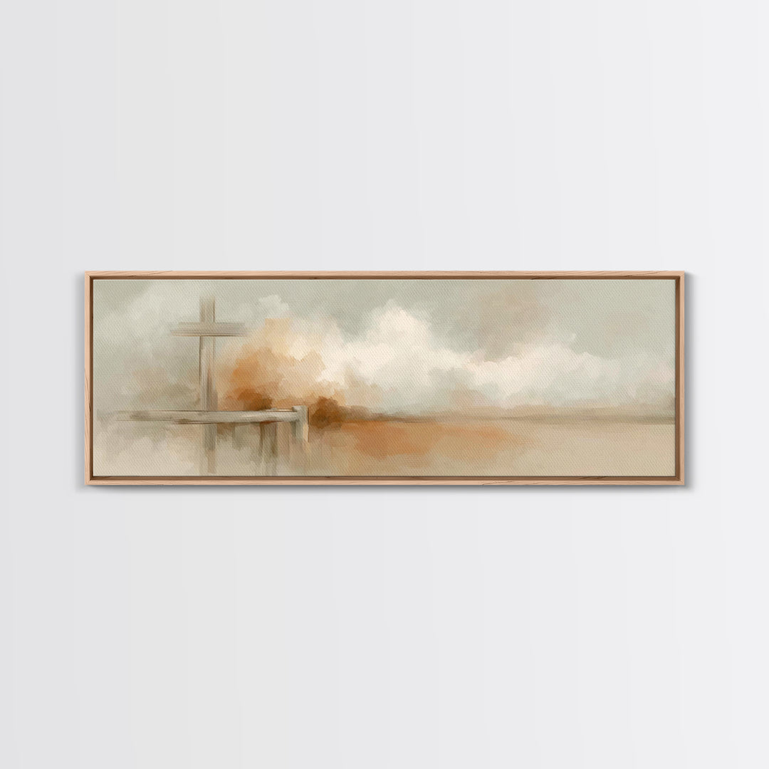 Quiet Redeemer, Framed Canvas Print, Christian Art, Panoramic Print, Christian Painting, Christian Art Canvas, Christian Gift Ideas