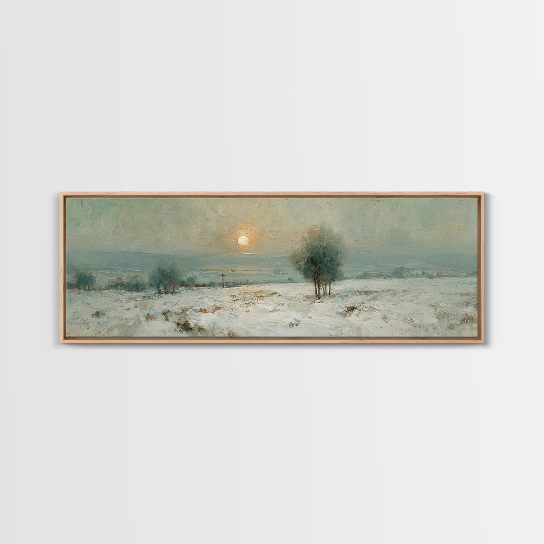 Winter Redemption – Framed Canvas Print – Panoramic Frame – Christian Art – Christian Art Canvas – Christian Wall Art – Christian Painting