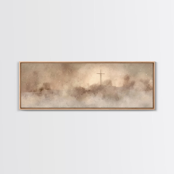 Silent Hill Grace – Framed Canvas Print – Panoramic Frame – Christian Art – Christian Christmas Art – Christian Painting – Christian Wall A