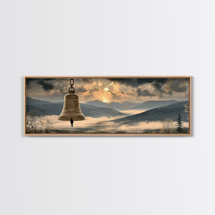 Ringing Grace | Framed Canvas Print | Panoramic Wall Art | Christian Art | Christian Painting | Christian Art Canvas | Christmas Art