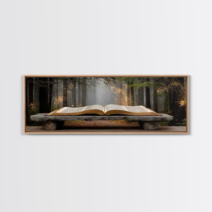 Scripture In Light - Framed Canvas Print - Christian Art - Panoramic Frame - Christian Wall Art - Christian Art Canvas - Christian Painting