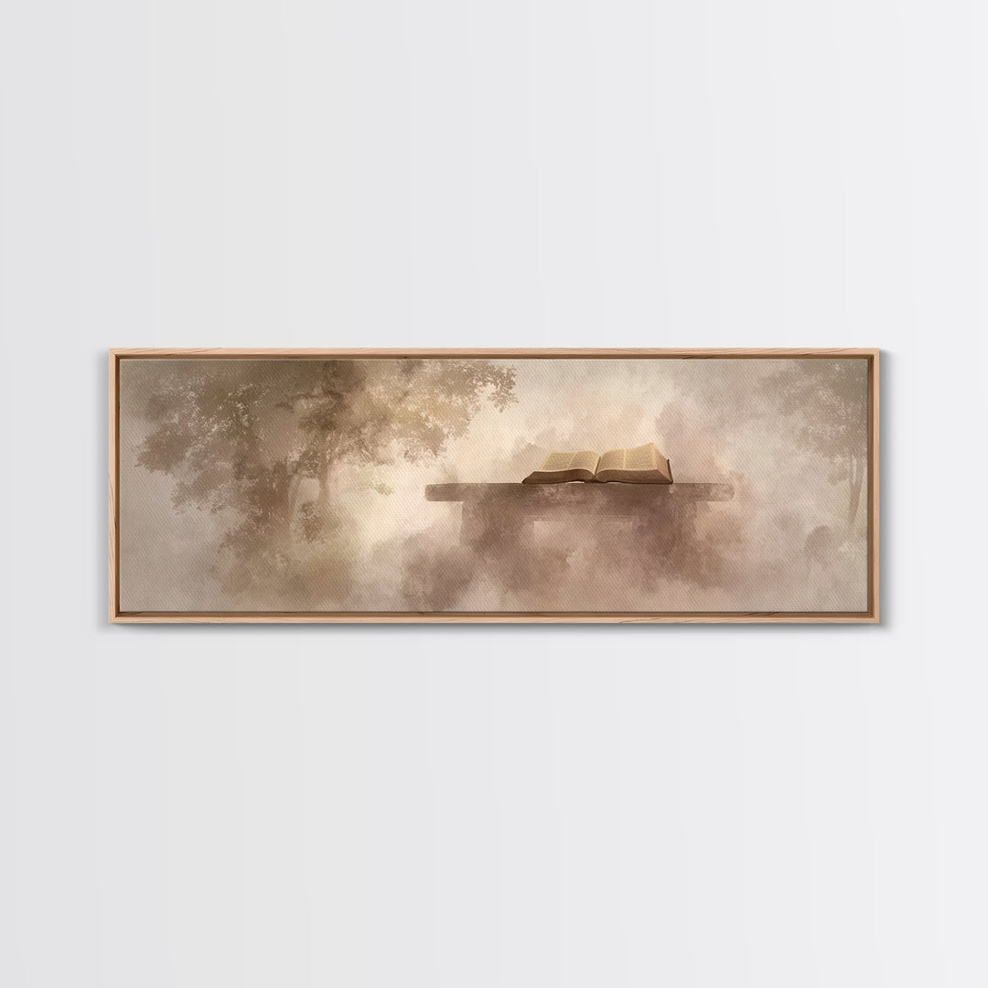 Holy Forest Pages | Framed Canvas Print | Panoramic Art | Christian Art Canvas | Christian Painting | Christian Wall Art | Christmas Art