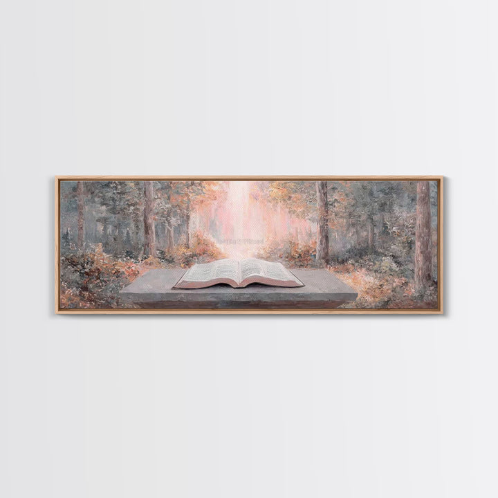 Ancient Faith Path - Framed Canvas Print - Christian Wall Art - Panoramic Painting - Christian Art Canvas - Christian Painting - Christmas