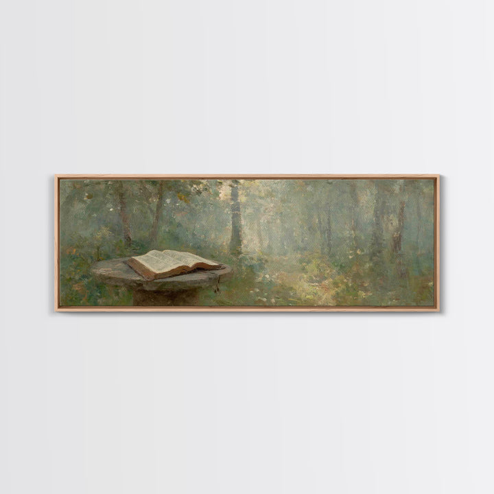 Mystic Bible Dawn | Framed Canvas Print | Panoramic Frame | Christian Wall Art | Christian Painting | Christian Art Canvas | Christmas Art