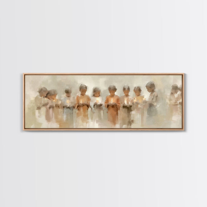 Light Of Innocence, Framed Canvas Print, Panoramic Print, Christian Art Canvas, Christian Wall Art, Christian Painting, Christmas Art, subt