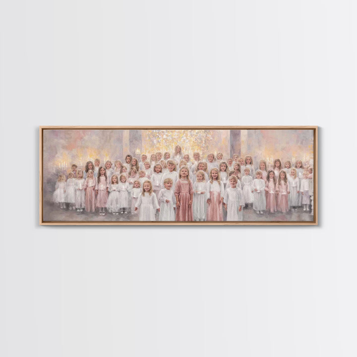 Gathered In Grace – Framed Canvas Print – Panoramic Painting – Christian Art Canvas – Christian Wall Art – Christmas Art – Christian Painti