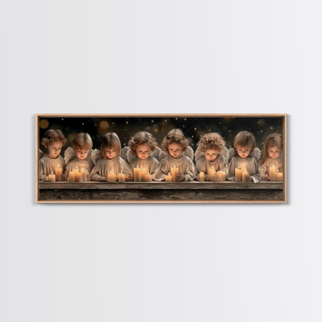 Heaven’s Little Lights | Framed Canvas Print | Panoramic Print | Christian Art Canvas | Christian Wall Art | Christian Painting | Christmas