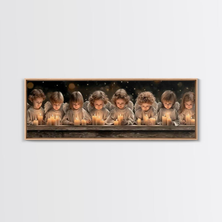 Heaven’s Little Lights | Framed Canvas Print | Panoramic Print | Christian Art Canvas | Christian Wall Art | Christian Painting | Christmas