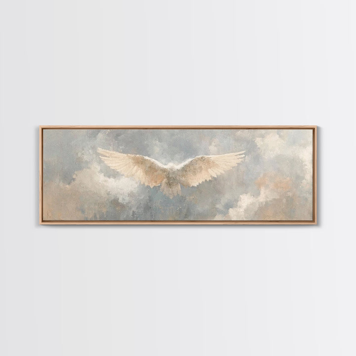 Wings Of Heaven – Framed Canvas Print – Panoramic Art – Christian Art Canvas – Christian Wall Art – subtle Christian art – Christian Painti