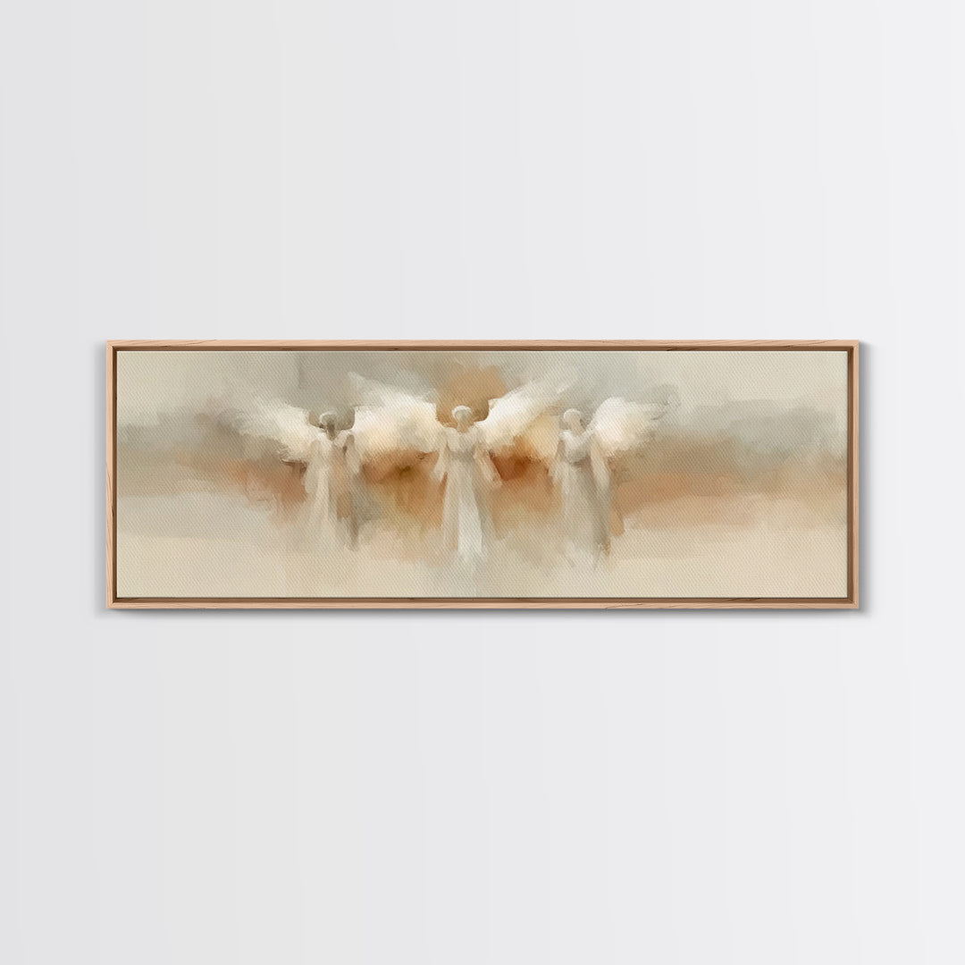 Heavenly Dawn Choir, Framed Canvas Print, Christian Wall Art, Christian Art Canvas, Panoramic Art, Christmas Art, Christian Decoration