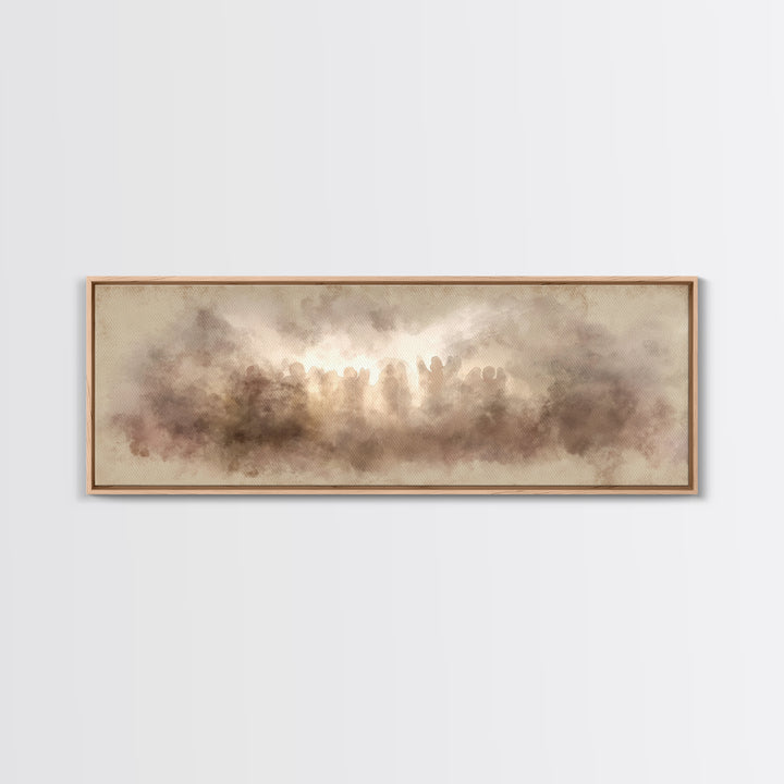 Heaven’s Gentle Heralds | Framed Canvas Print | Christian Art Canvas | Panoramic Frame | Christian Wall Art | Christmas Art Work | Subtle C