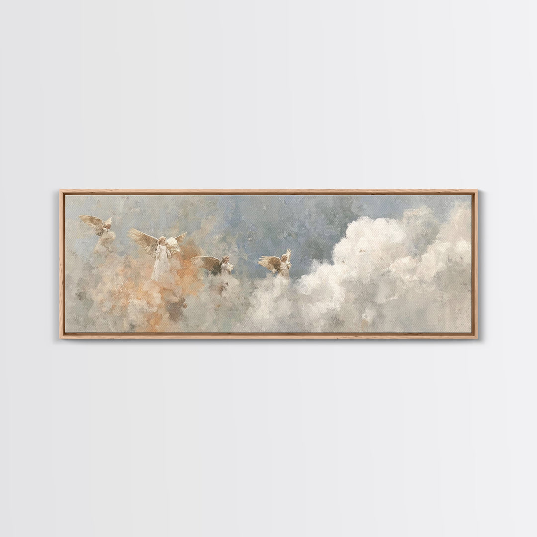Sanctified Gathering Veil – Framed Canvas Print – Moody Christian Art – Panoramic Art – Christian Wall Art – Christmas Art – Christian Art