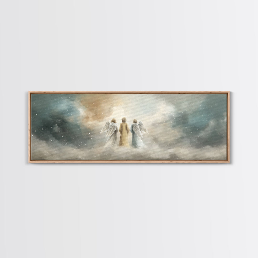 Threefold Heavenly Path, Framed Canvas Print, Panoramic Painting, Christian Art Canvas, Christmas Wall Art, Christian Art, Christian Christ