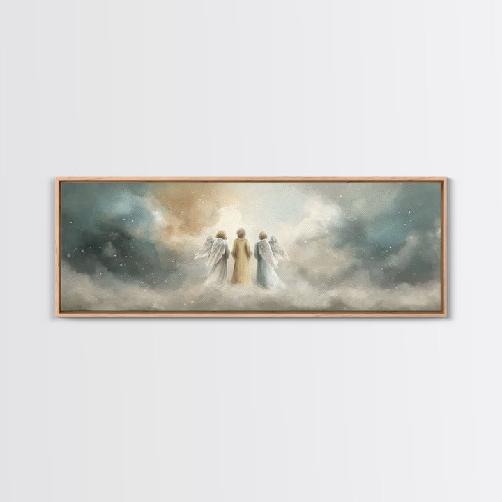 Threefold Heavenly Path, Framed Canvas Print, Panoramic Painting, Christian Art Canvas, Christmas Wall Art, Christian Art, Christian Christ