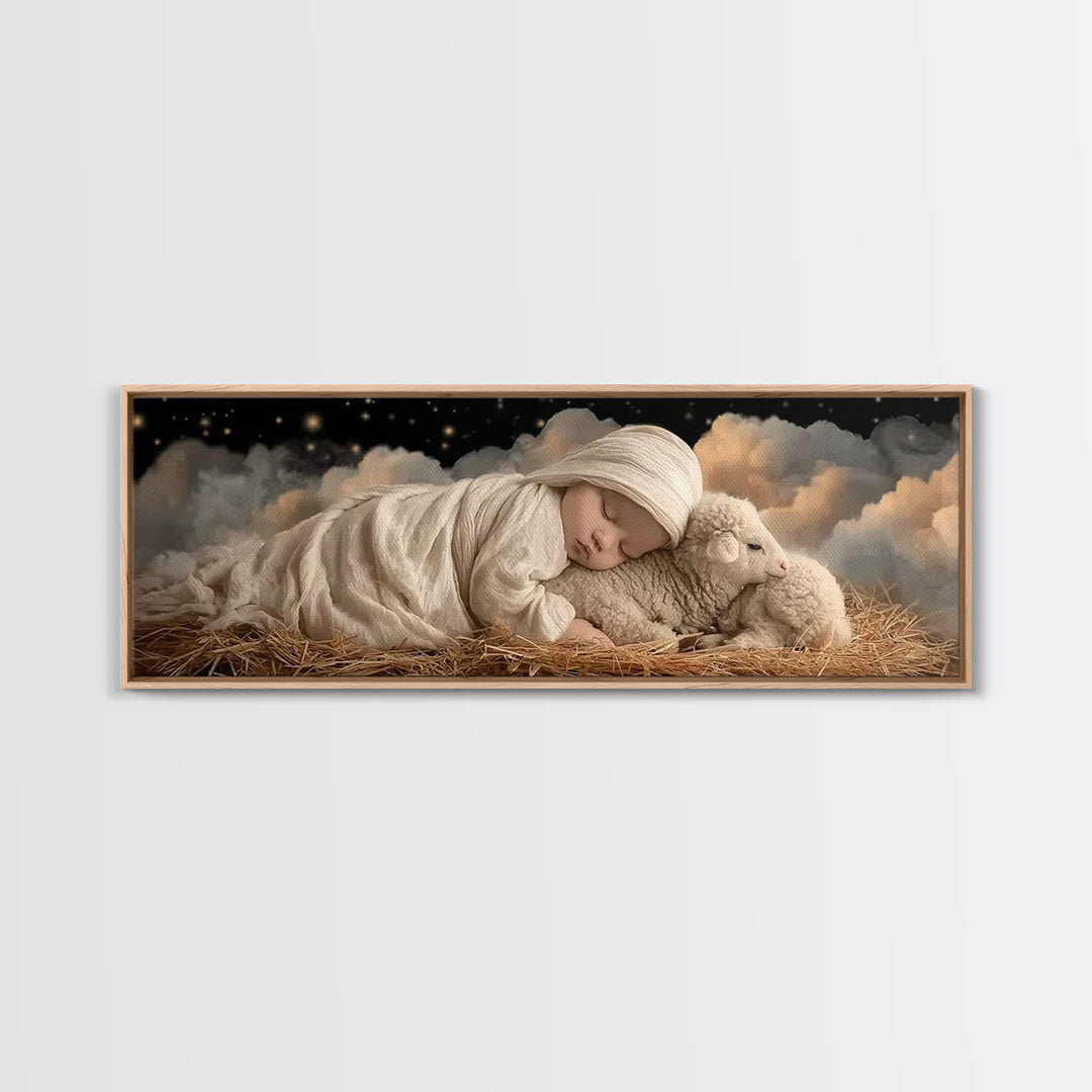 Bethlehem Star Rise - Framed Canvas Print - Christian Wall Art - Christmas Art Prints - Christian Art Canvas - Panoramic Frame - Christian