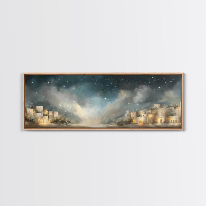 Guiding Star Path - Framed Canvas Print - Christian Art Print - Christmas Art Work - Jesus Canvas Art - Panoramic Wall Art - Christian Deco