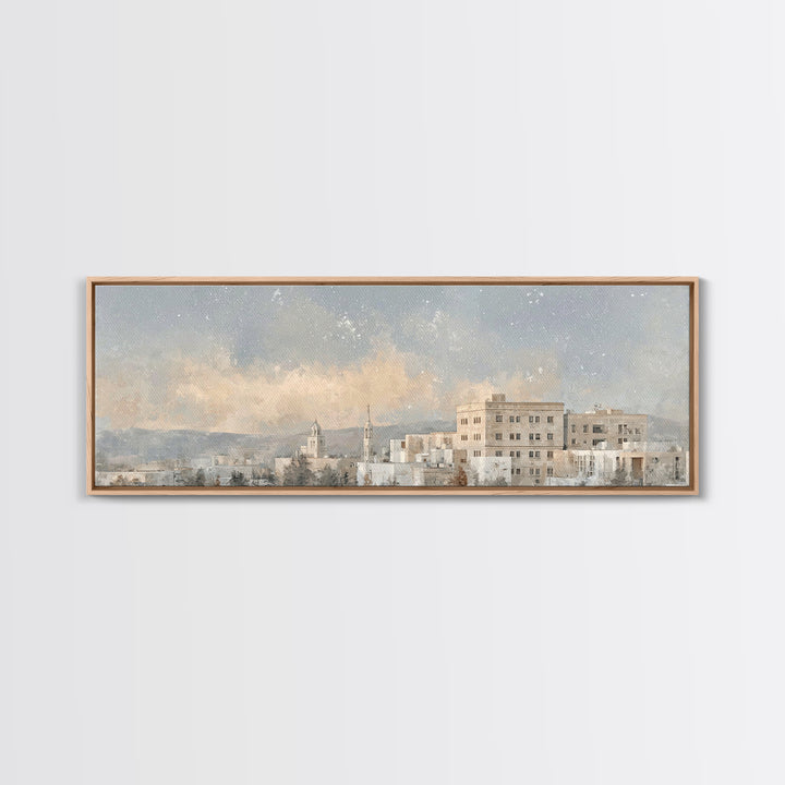 Temple Valley Glow | Framed Canvas Print | Christian Wall Art | Christian Art Canvas | Christmas Art Prints | Panoramic Art | Christian Gif
