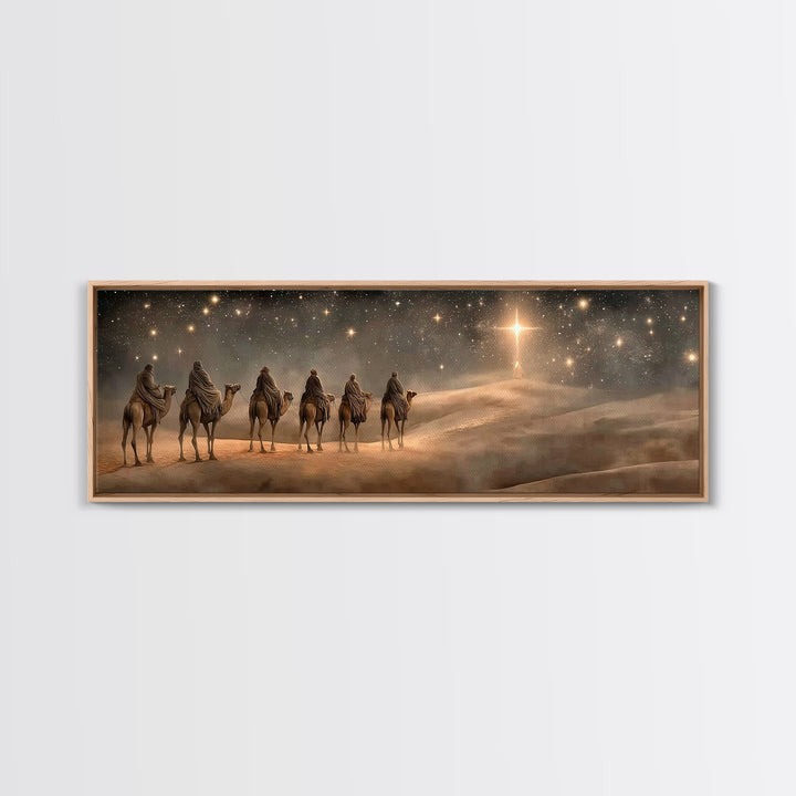 Journey to the Light, Framed Canvas Print, Christian Christmas Art, Christian Art Canvas, Christmas Wall Art, Panoramic Art, Christian Gift