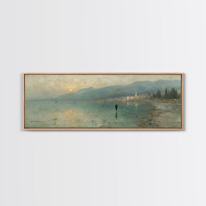 Eternal Dawn Walk – Framed Canvas Print – Christian Art Canvas – Jesus Painting – Panoramic Wall Art – Christian Christmas Art – Christian