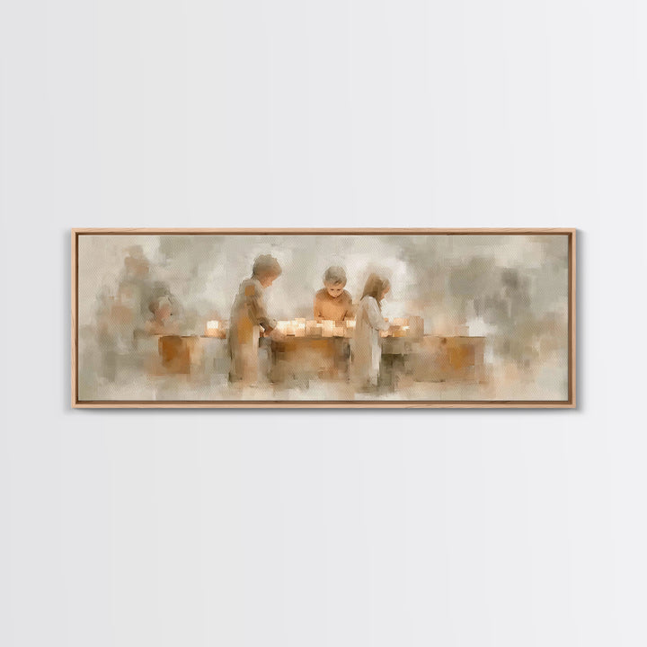 Children Of Light, Framed Canvas Print, Christian Wall Art, Christian Art Canvas, Panoramic Art, Christmas Art Work, Christian Gift