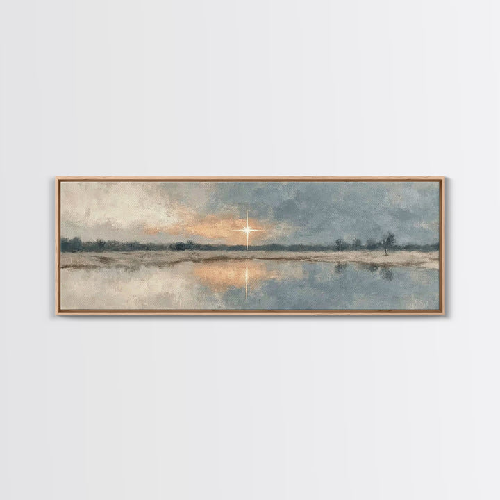 Star Of Promise, Framed Canvas Print, Panoramic Wall Art, Christian Wall Art, Christian Art Canvas, Christmas Art, Christian Gift Ideas