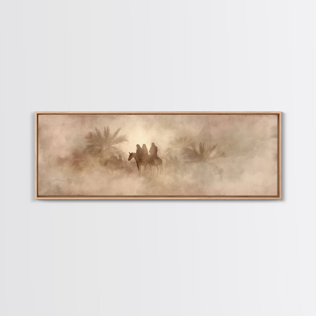 Palm Road Procession – Framed Canvas Print – Christian Art Print – Jesus Painting – Panoramic Print – Christian Christmas Art – Christian W