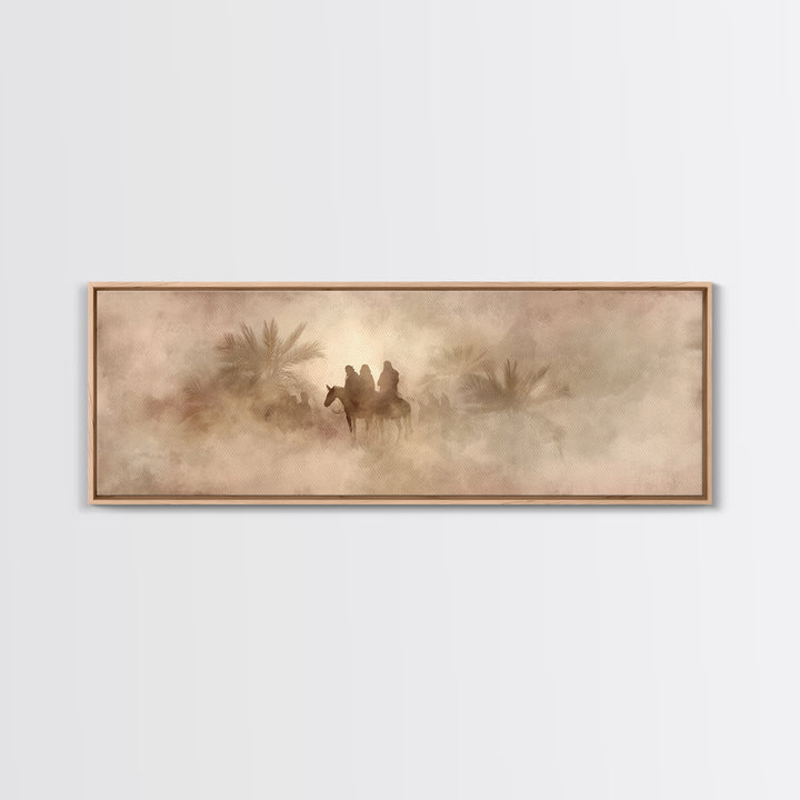 Palm Road Procession – Framed Canvas Print – Christian Art Print – Jesus Painting – Panoramic Print – Christian Christmas Art – Christian W