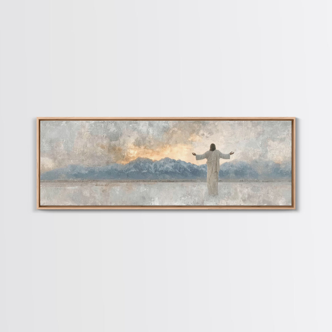 Horizon Of Mercy – Framed Canvas Print – Christian Wall Art – Panoramic Wall Art – Christian Art Canvas – Jesus Painting – Christian Christ