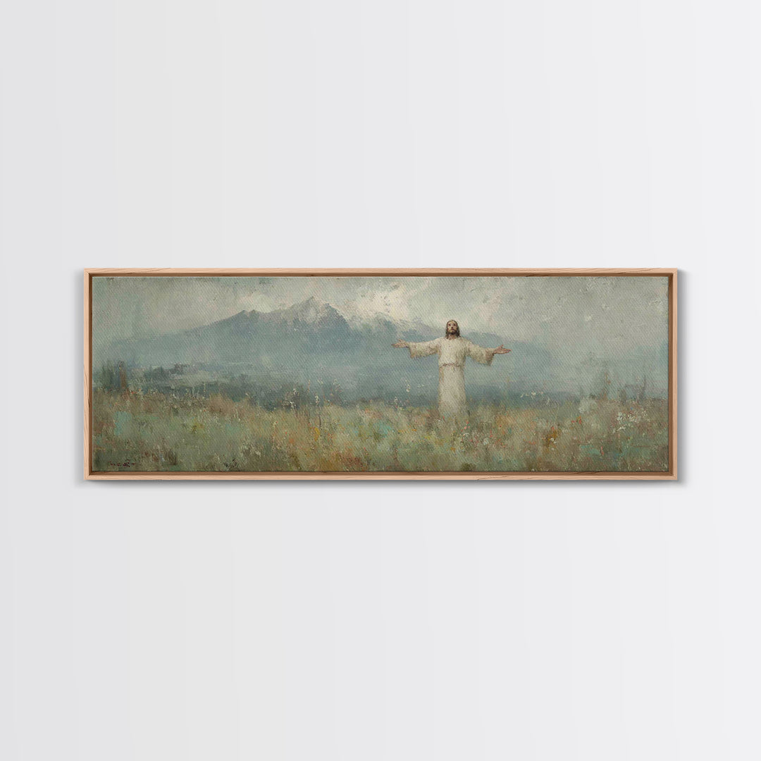 Valley Of Sacred Peace – Framed Canvas Print – Panoramic Painting – Christian Art Canvas – Christian Art – Jesus Painting