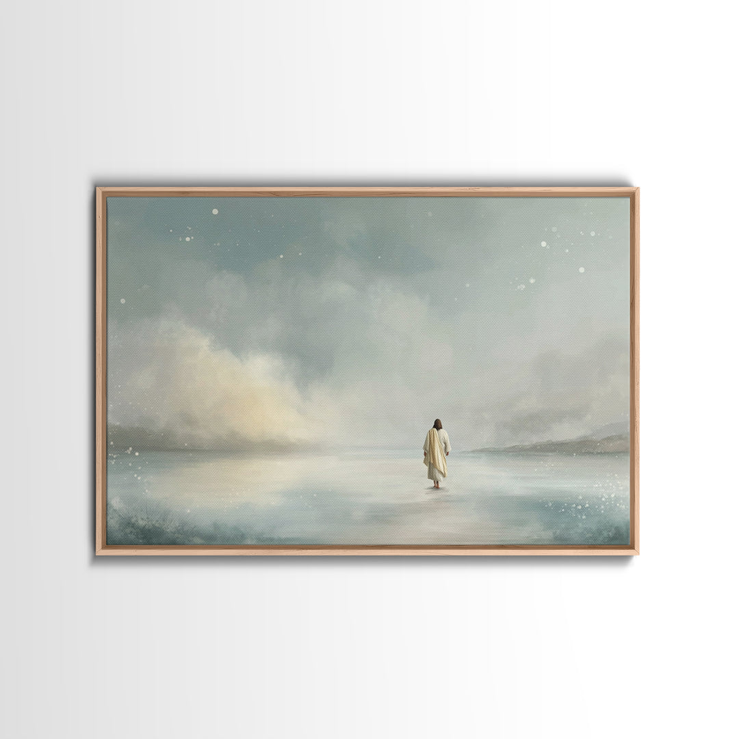 Heavenly Pathlight – Framed Canvas Print – Christian Wall Art – Modern Christian Art – Jesus Painting – Christian Art Canvas – Subtle Chris