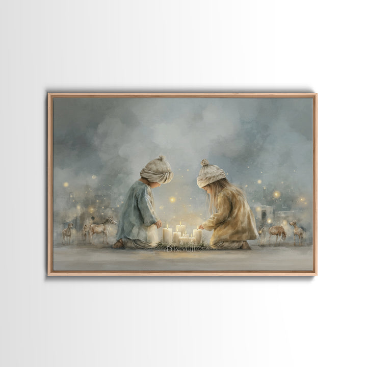 Children Of Light – Framed Canvas Print – Christian Christmas Art – Christian Art Canvas – Christian Wall Art – Christmas Art – Christian D