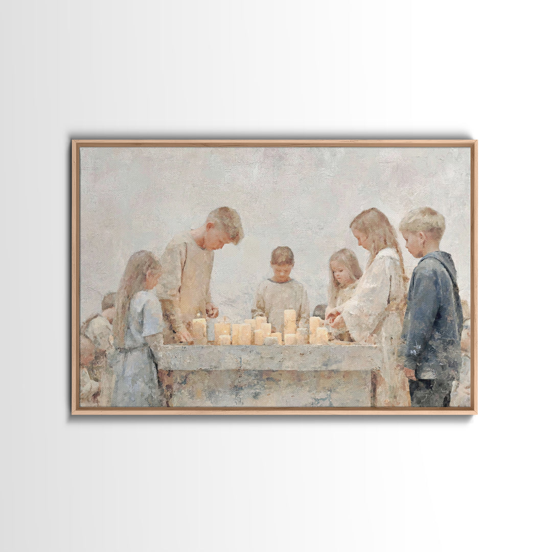 Faithful Kindling – Framed Canvas Print – Christian Christmas Art – Christian Art Canvas – Christian Wall Art – Christmas Art – Christian D