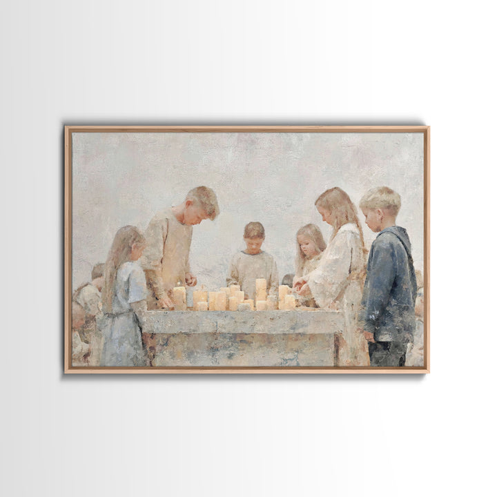 Faithful Kindling – Framed Canvas Print – Christian Christmas Art – Christian Art Canvas – Christian Wall Art – Christmas Art – Christian D