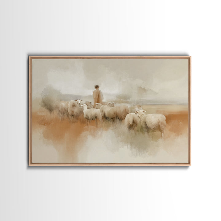 Quiet Pasture Grace - Framed Canvas Print - Christian Art Canvas - Christian Wall Art - Subtle Christian Art - Christian Decor - Jesus Pain