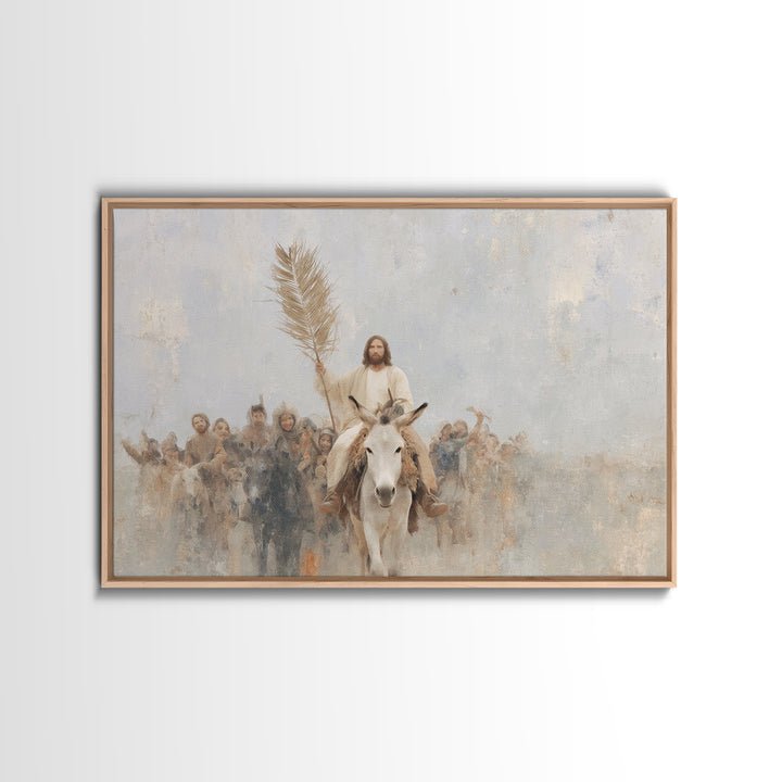 Hosanna Procession Light - Framed Canvas Print - Jesus Painting - Christian Wall Art - Christian Art Canvas - Christian Christmas Art - Chr