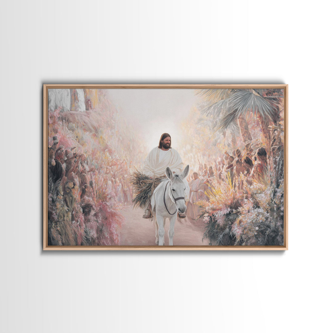 City Gate Hosanna - Framed Canvas Print - Christian Wall Art - Christian Art Canvas - Vintage Christian Art - Jesus Painting - Christian Gi