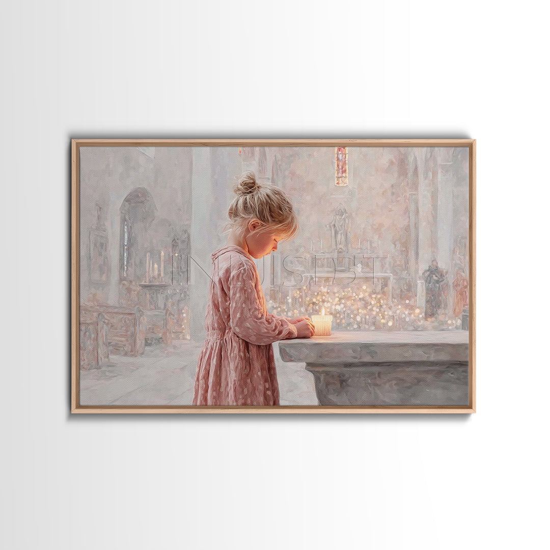 Sacred Candle Light – Framed Canvas Print – Christian Wall Art – Christian Art Print – Subtle Christian Art – Christian Gift Ideas