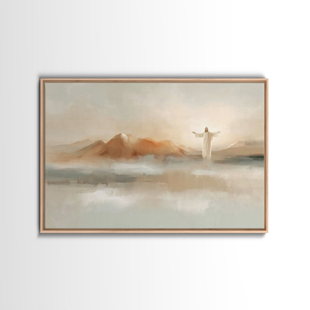 Hills Of Mercy – Framed Canvas Print – Christian Art Canvas – Minimalist Christian Art – Jesus Painting – Christian Wall Art – Christian De