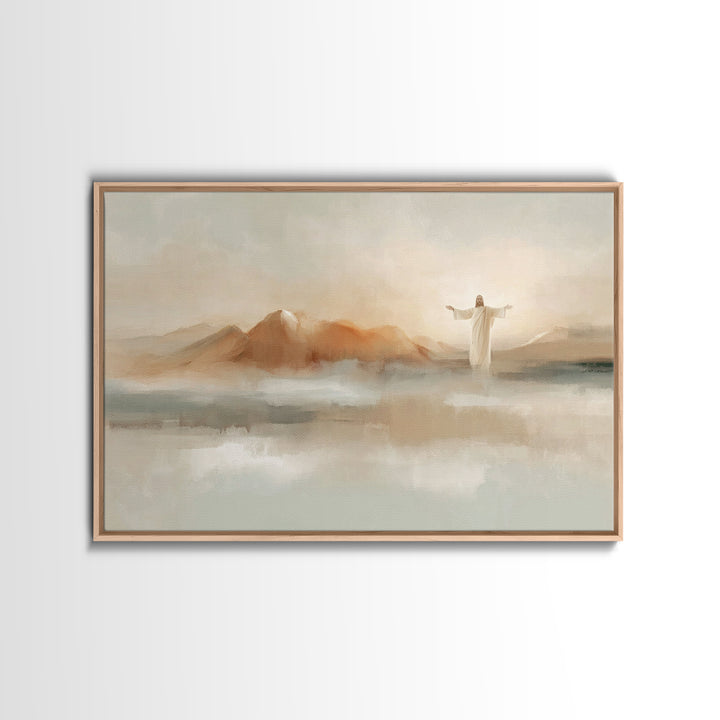 Hills Of Mercy – Framed Canvas Print – Christian Art Canvas – Minimalist Christian Art – Jesus Painting – Christian Wall Art – Christian De