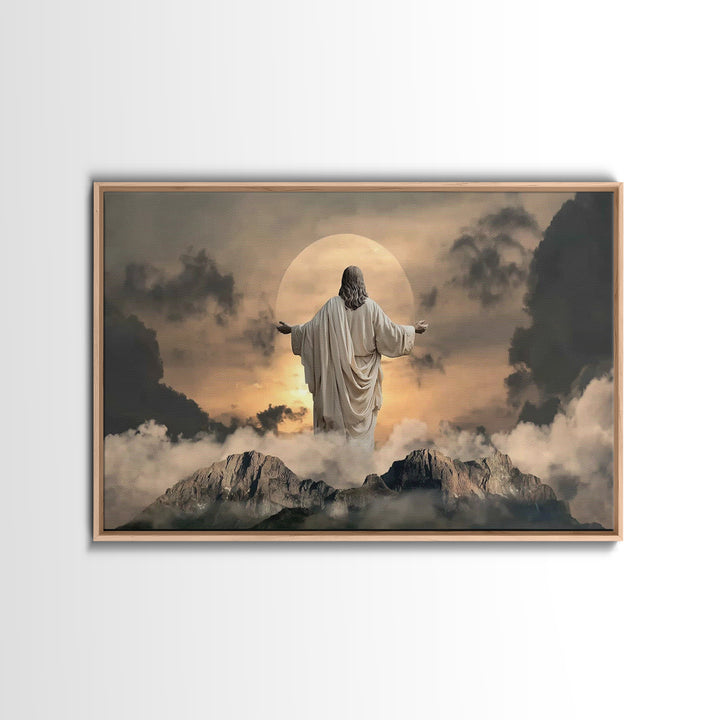 Divine Horizon Light – Framed Canvas Print – Jesus Painting – Christian Art Canvas – Christian Wall Art – Moody Christian Art – Christian G