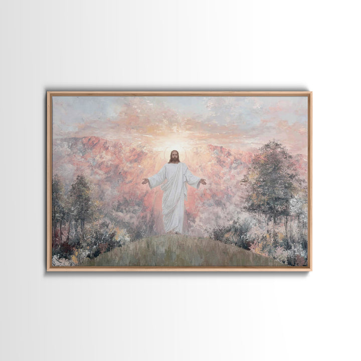 Radiant Summit Grace – Framed Canvas Print – Christian Art Canvas – Jesus Painting – Christian Wall Art – Modern Christian Art – Christian