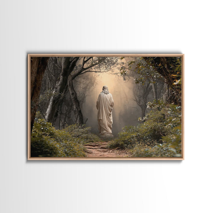 Luminous Rising Hope – Framed Canvas Print – Christian Christmas Art – Jesus Painting – Christian Art Print – Moody Christmas Art – Christi