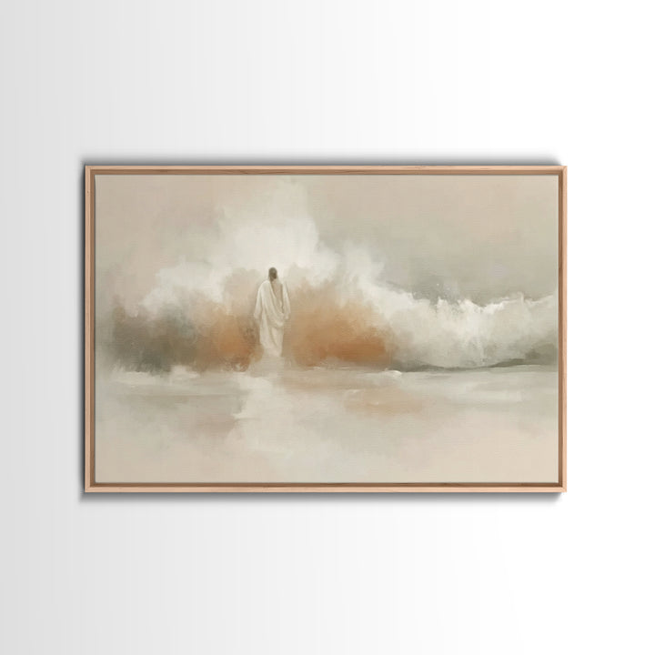 Eternal Calm Shore – Framed Canvas Print – Christian Art Canvas – Christian Wall Art – Jesus Painting – Subtle Christian Art – Christmas Ar
