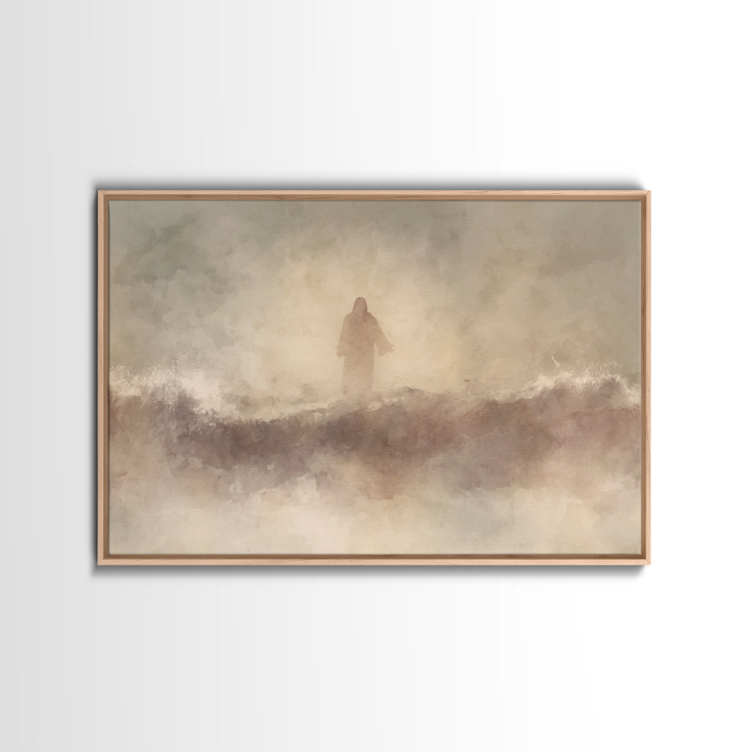 Dawn Of Hope, Framed Canvas Print, Christian Art Canvas, Christian Wall Art, Jesus Painting, Minimalist Christian Art, Christmas Art