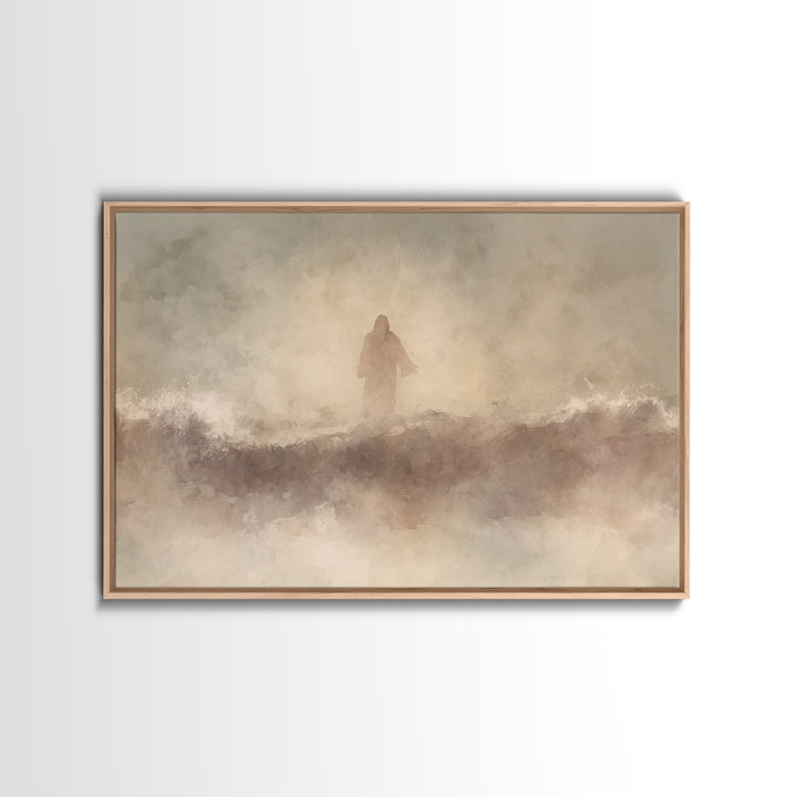 Dawn Of Hope, Framed Canvas Print, Christian Art Canvas, Christian Wall Art, Jesus Painting, Minimalist Christian Art, Christmas Art