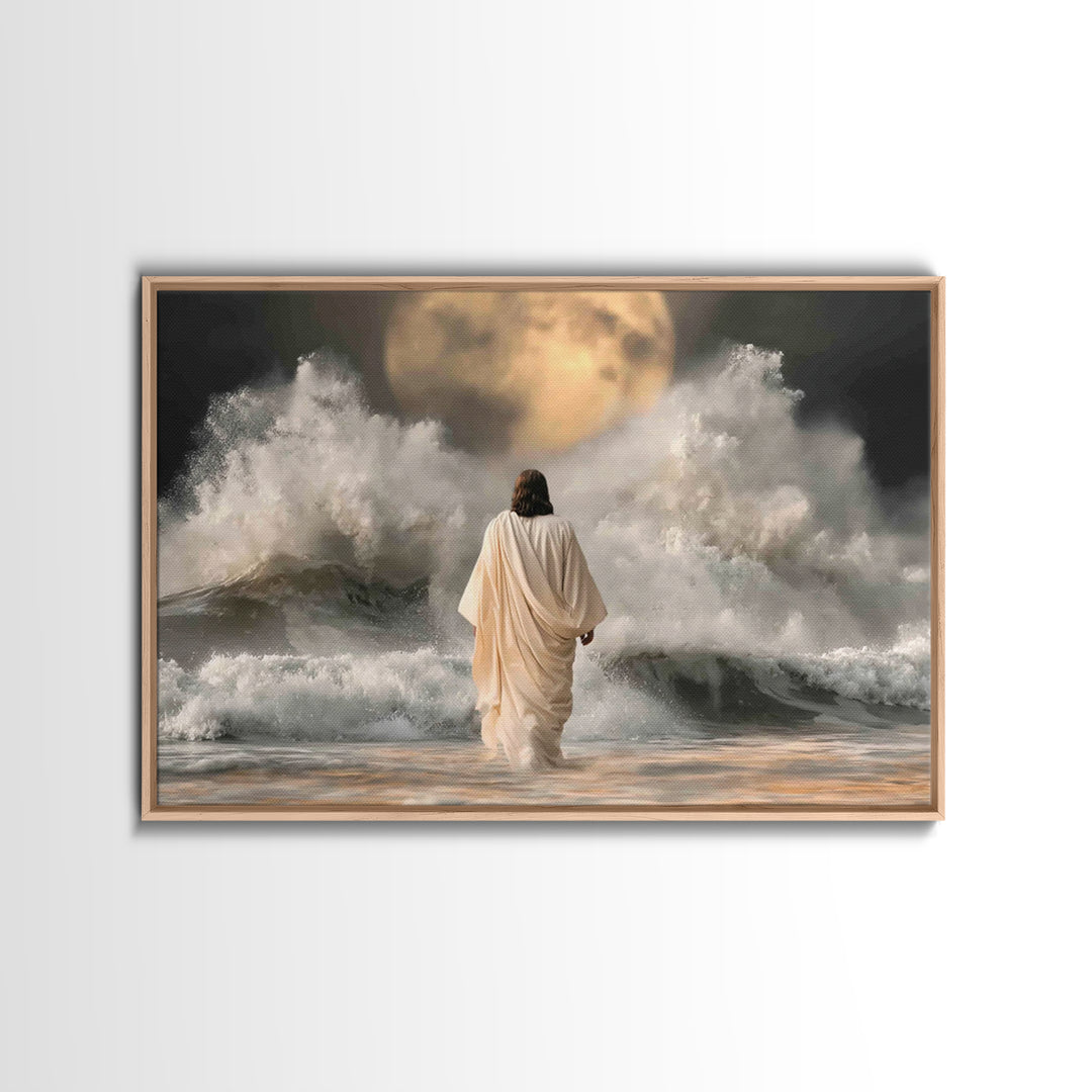 Heavenly Horizon | Framed Canvas Print | Christian Wall Art | Christian Art Canvas | Jesus Painting | Moody Christian Art | Christian Gift