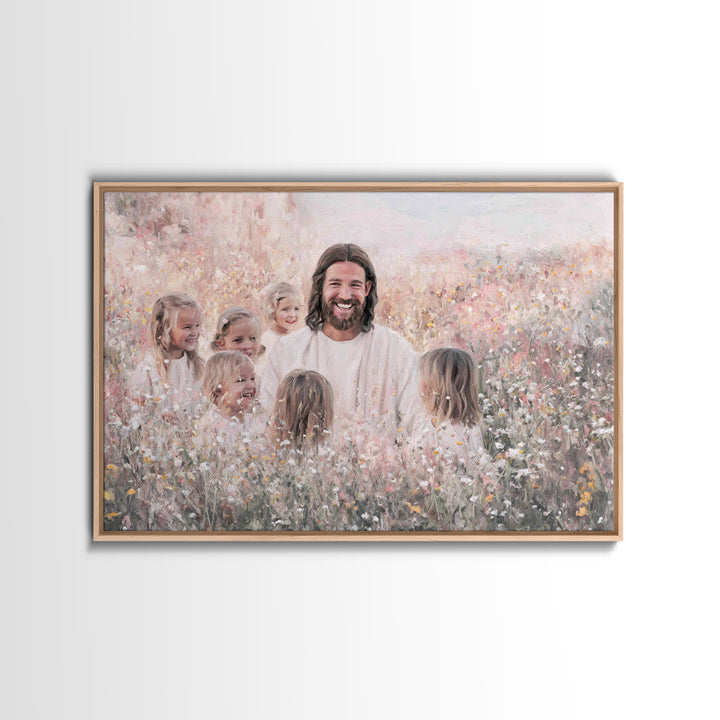 Garden Of Joy | Framed Canvas Print | Christian Wall Art | Christian Art Canvas | Jesus Painting | Christian Decor | Christian Art Gift