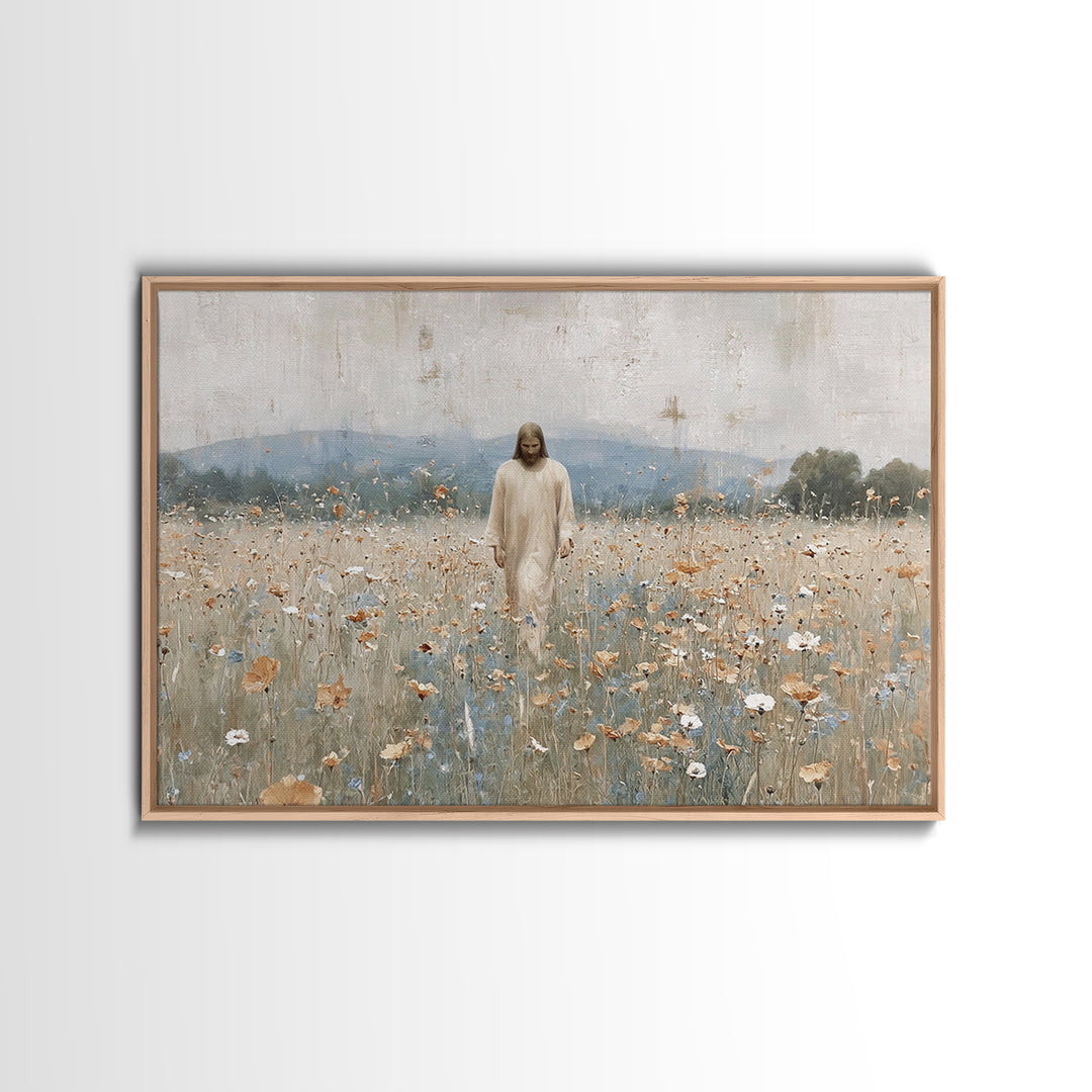 Path Of Grace | Framed Canvas Print | Christian Art | Christian Wall Art | Jesus Painting | Christian Art Canvas | Vintage Christian Art