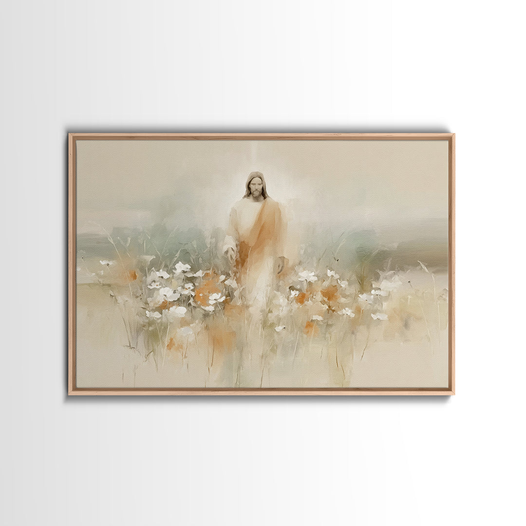 Floral Redemption, Framed Canvas Print, Christian Wall Art, Christian Art Canvas, Jesus Painting, Christian Christmas Art, Modern Christian
