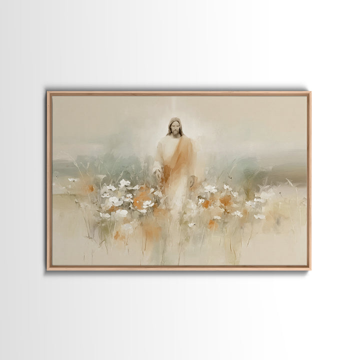 Floral Redemption, Framed Canvas Print, Christian Wall Art, Christian Art Canvas, Jesus Painting, Christian Christmas Art, Modern Christian